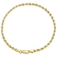 thumbnail image 2 of 10K Yellow Gold 3mm Solid Diamond Cut Rope Link Bracelet / Anklet 8 Inches, 2 of 3