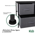 thumbnail image 3 of Comoda Cajonera de 5 Cajones Mueble Organizador Tela Madera gris L, 3 of 5