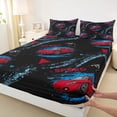 thumbnail image 4 of Erosebridal Red Racing Car Kids Queen Sheet Sets, Extreme Sport Bed Set, 4pcs, 4 of 5