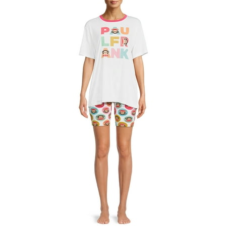 

Paul Frank Women s T-Shirt and Bike Shorts 2-Piece Sleep Set