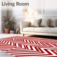thumbnail image 2 of ODIKA 6'x9' Machine Washable Non-Slip Area Rug, Cane Stripe Holiday Floor High Traffic Rug, Red, 626088, 2 of 7
