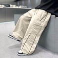 thumbnail image 5 of zbxnLI Boy's Wide Leg Pants Elastic Waist Drawstring Quick Dry Casual Pants Kids Baggy Fashion Trousers with Pockets, 5 of 8