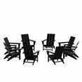 thumbnail image 6 of WestinTrends Ashore Adirondack Chairs Set of 8, All Weather Poly Lumber Folding Outdoor Patio Chairs, Modern Farmhouse Plastic Garden Lawn Deck Fire Pit Chairs, Black, 6 of 7