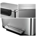 thumbnail image 3 of 50L/13Gal Kitchen Trash Can,Stainless Steel Garbage Can with Single Compartment Steel Pedal, Lid and Inner Buckets,Hands-Free Fingerprint-Resistant Soft Close Lid Trashcan , Horizontal Rectangular, 3 of 6