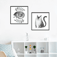 thumbnail image 4 of Rush Cats and Bonsai Wall Art Canvas Print Poster, Simple Creative Oil Painting Art Drawing Decor for Home Living Room Bedroom Office and Children's Room (Set of 3 Unframed, 8''x8'') S454, 4 of 5