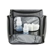 Eastsport Wooster St. Large Backpack Diaper Bag with Adjustable Shoulder Straps, Changing Pad, Stroller Straps, Insulated Zipper Pockets, Light Grey