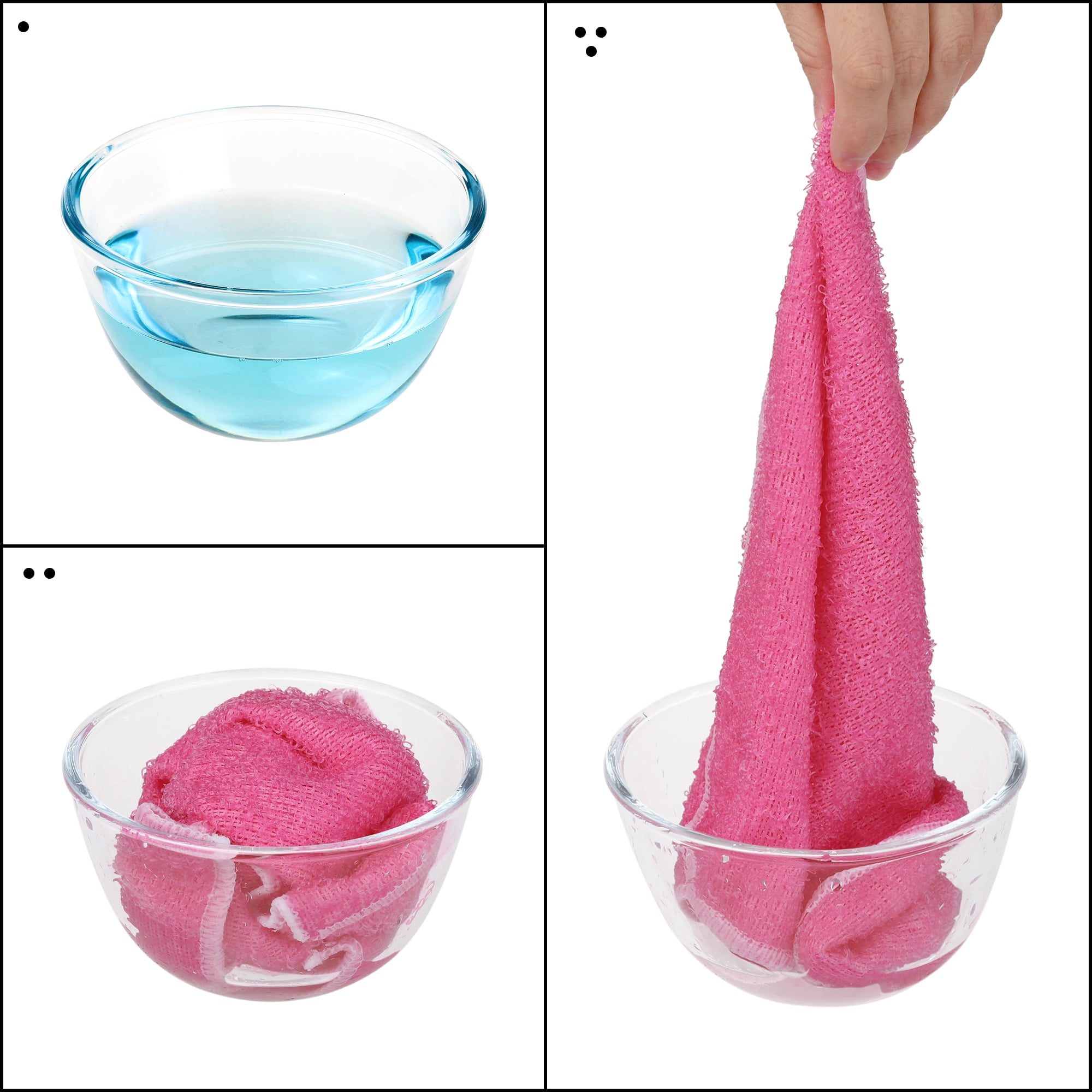 Unique Bargains 12 Pcs Wash Cloths Microfiber Absorbent Kitchen Rags Towel Multi 7"x9"