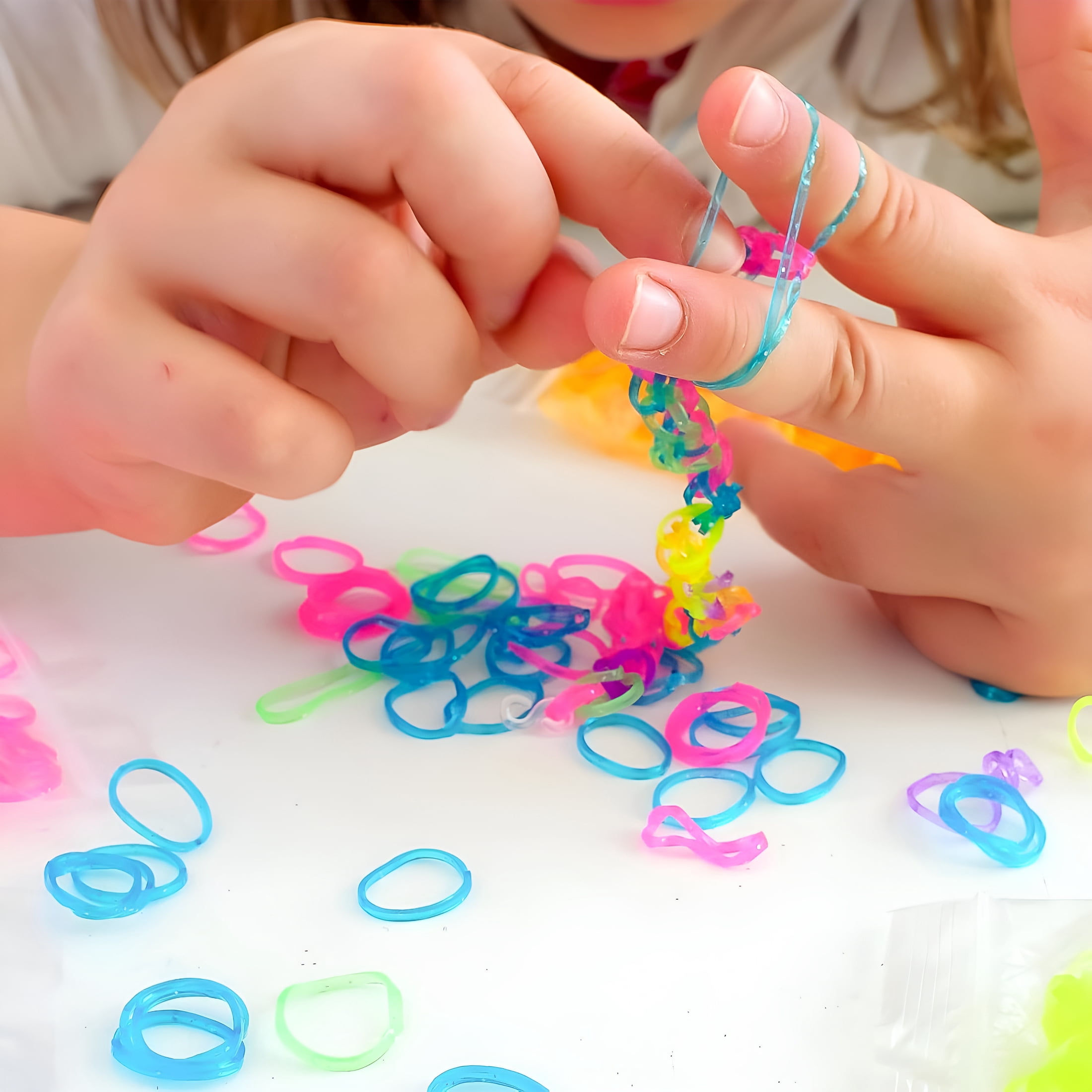 TUWAFE 2026 New 24 Colors Rubber Band Bracelet Kit,Bracelet Making Kit for Art and Craft,Rubberband Bracelets Kit for Kids Ages 6+