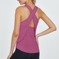 thumbnail image 2 of sususu Women's Sleeveless Workout Tops Breathable Lightweight Active Tennis Yoga Shirts Athletic Running Tank Tops for Women Purple XL, 2 of 5