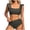#407-Gray, variant on Womens High Waisted Bikini Sets Ruffle Tummy Control Swimsuits Full Coverage Cheeky Two Piece Bathing Suit