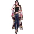 thumbnail image 2 of Moomaya Viscose Georgette Printed Long Shrug Slit Sleeves Cardigans For Women, 2 of 5