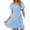 Blue, variant on OSOLU Women Casual Dress Square Neck Short Sleeve Flounce Hem Everyday Summer Dress Basic Solid Color Dresses For Fall Travel Classic Sundress Flowy Vacation Dress