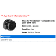 thumbnail image 2 of Mass Air Flow Sensor - Compatible with 2000 BMW 323Ci, 2 of 2