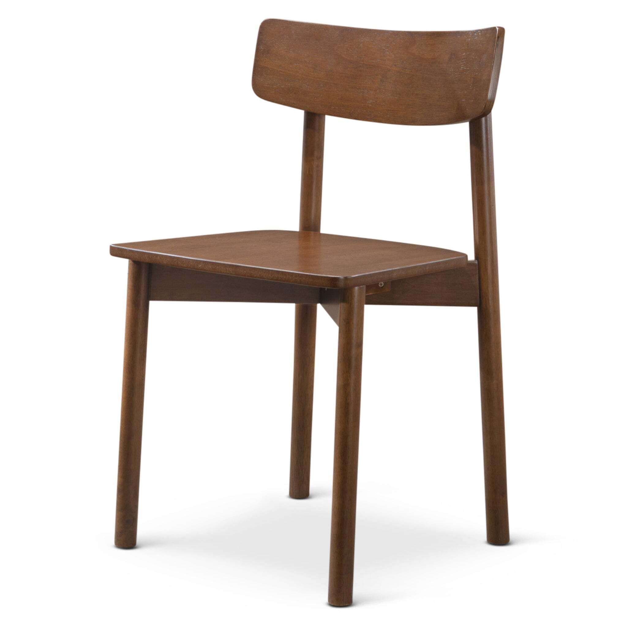 Euroco Dining Chairs Set of 2, Mid-Century Modern Kitchen Chair with Solid Wood,Farmhouse Dining Room Chairs,Brown