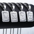 thumbnail image 2 of Hermah Womens Mens Silver Initial Letter Pendant Necklace Box Chain 22inch, 2 of 5