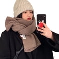 thumbnail image 2 of Bufanda cálida para mujer, de lana de punto que combina con todo, para parejas, en otoño e invierno, gruesa, para estudiantes, de color liso, a la moda, 2 of 6