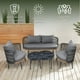 thumbnail image 3 of Ilios Innova | Sala de Jardín de 5 Piezas Gris Moderna con Cojines y Estructura Metálica – Ideal para Terraza, Exterior, Roof Top o Jardín – Diseño Elegante con 2 Mesas y 3 Asientos, 3 of 9