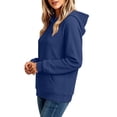 thumbnail image 4 of ClodeEU Women's Textured Hooded Drop Shoulder Long Sleeve Sweatshirt with Pockets,Casual Loose Fit Athletic Top ,Women's Plus L, 4 of 6