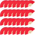 thumbnail image 1 of Abanicos plegables de tela JOHOUSE, color rojo, 20 cm, 28 unidades, para bodas, 1 of 6