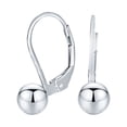 thumbnail image 1 of Classic Simple Basic Dangling Lever back Round Bead Ball Drop Earrings for Women .925 Sterling Silver 6MM, 1 of 6