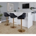 thumbnail image 2 of Silver Orchid  Svellingen Adjustable Bar Stool with Rounded T Footrest - Set of 2 Black Faux Leather/Gold Metal Gold Finish Faux Leather Faux Leather, 2 of 5