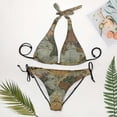 thumbnail image 6 of Women 2 PCS Halter Bikini Padded Swimwear Tie Side Triangle Bathing Suit, 6 of 7