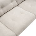 thumbnail image 4 of Knox Modern Tufted 3-Seater Sofa, Upholstery Couch with Solid Wood Legs, Removable Backrest, Grayish Beige, 4 of 12