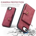 thumbnail image 4 of Wallet Case for iPhone 16e with Detachable Card Holder Slots, Premium PU Leather Slim Protective Cover with Back Kickstand Magnetic Closure, Shockproof Phone Case for iPhone 16e, Red, 4 of 8