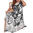 thumbnail image 5 of Ruimatai Robe Décontractée Grande Taille pour Femmes Manches Courtes Col Rond Été Fluide Confortable Élégante Imprimée Plage Fête T-Shirt Robe, 5 of 5