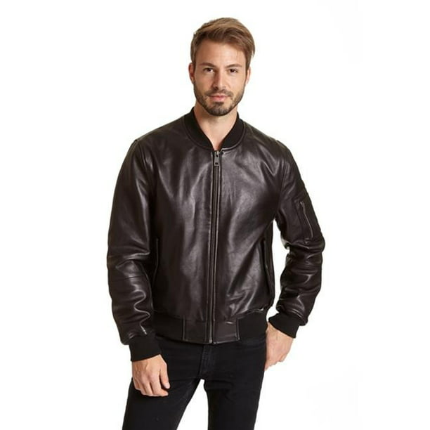Excelled - excelled m2011lb mens big & tall leather bomber jacket ...