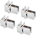 thumbnail image 1 of 4 piezas de bisagras para puertas de vidrio, clip de bisagra para gabinete de cocina, vitrina, ducha, soporte de cobre de 90 grados para ángulo abierto de puerta de armario, 1 of 4