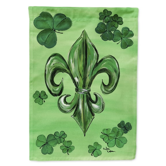 Carolines Treasures 8135-FLAG-PARENT St Patricks Day Fleur de lis Flag  multicolor