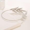 thumbnail image 6 of Eoperou Leaf Crown Stainless Glossy Exquisite Solid Color Headwear Bridal Wedding Dress Accessories Queen Tiara Crown Women Headgear, 6 of 7