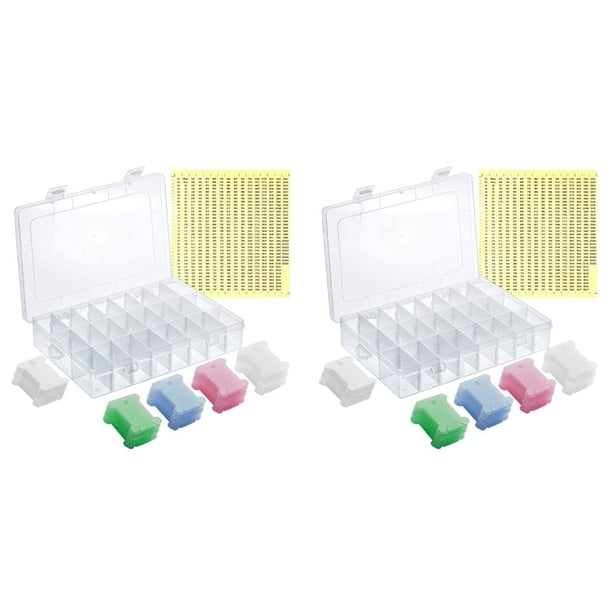 304 Piezas Accesorios de Punto de Que Incluyen Bobinas de Hilo de Bordar Caja Organizadora de Punto de Y Pegatina de Número de Hilo Dental
