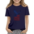 thumbnail image 2 of Boys & Girls 2-14Y Loose Crew Neck Short Sleeve Tee Casual 2026 Summer Independence Day Graphic Navy 4-5 Years, 2 of 5