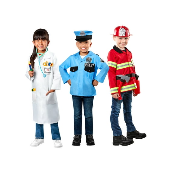 Everyday Heroes Trunk Dress Up Set for Kids by Rubies, Small