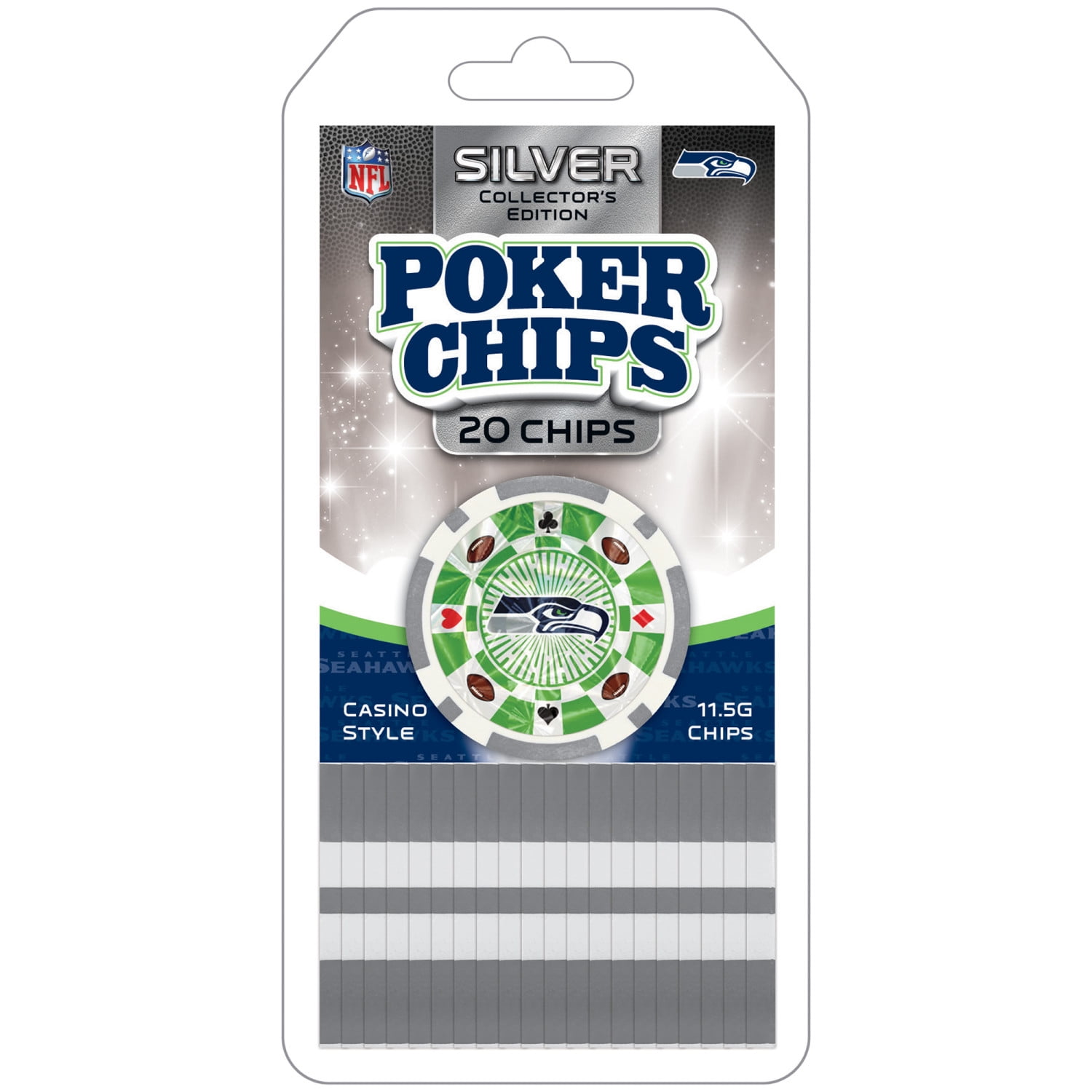 新品未開封 レアデック USPC Panama Casino Trademark Poker Poker Chip Set with Carrying Case Silver 10