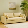 thumbnail image 2 of 79'' Corduroy Loveseat Sofa Couch for Living Room,Modern Comfy Upholstered 2-Seater Couch for Bedroom,Apartment,Small Space,Cream White, 2 of 8