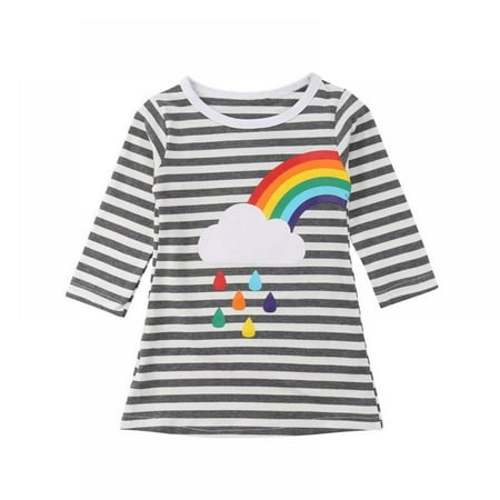 

URMAGIC Baby Girls and Toddler Girls Long Sleeve Fashion Skater Dresses 1-6 Years