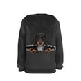 thumbnail image 2 of Xoenoiee Boys Hoodies Long Sleeve Hooded Sweatshirt with Front Kangaroo Pocket Fall Winter Sportwear Loose Tops for Kids Hiking Jogging Running, Realistic Leather Texture Dachshund Puppy Pattern, S, 2 of 7