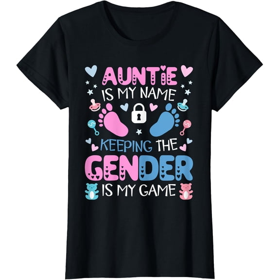 Proud Auntie Gender Keeper T-Shirt with Elements for Reveal Party