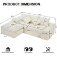 thumbnail image 3 of GNIXUU 98.8” Modular Sectional Sofa, Cloud Boneless Couch with Deep Seat Chaise, Comfy Corduroy L-Shape Convertible Modern Sponge Compression Sofas for Living Room,Bedroom,Office,Beige, 3 of 5