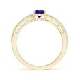 thumbnail image 2 of ANGARA Natural Solitaire Oval Tanzanite Bypass Ring with Diamond Accents in 14K Yellow Gold for Women (Size-7x5mm) | December Birthstone, Anniversary, Jewelry Gift for Women | Natural Tanzanite Ring, 2 of 7