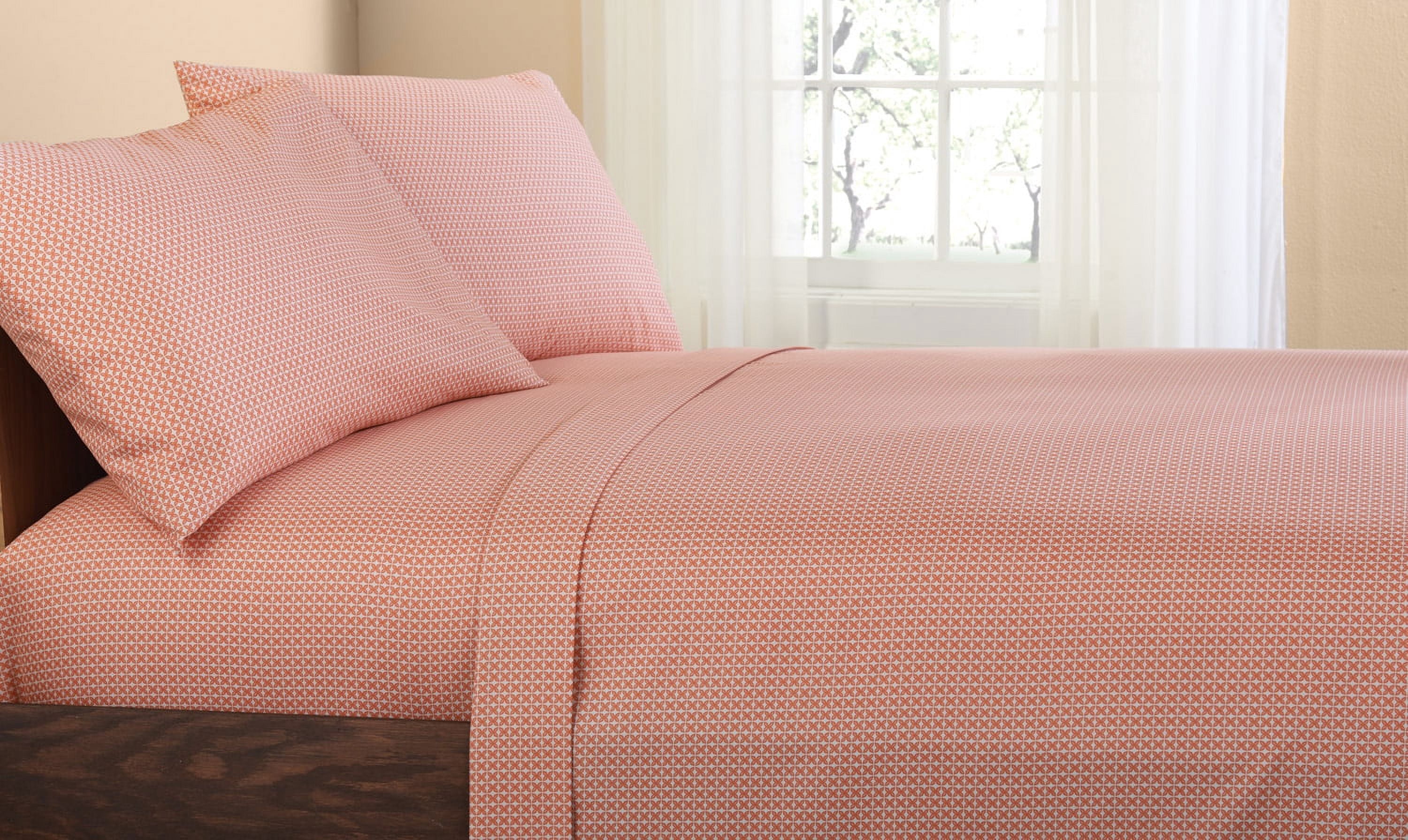 Mainstays Coral Medallion 6 Piece Bed in a Bag Comforter Set With Sheets, Twin/Twin XL