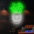 thumbnail image 4 of Handmadetneonsign Monstera Skull Neon Sign, Monstera Plant Led Sign, Plant Lover Wall Decor, Monstera Leaf Art Sign 79265, 4 of 5