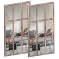 thumbnail image 2 of 2Pcs Arched Window Mirror Retro Entry Wall Mirror Decal Acrylic Rectangle Windowpane Mirror Wood Framed Mirror Wall Decor for Living Room Entryway Dining Room Bedroom 44x26cm/44x22cm, 2 of 9
