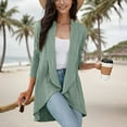 thumbnail image 5 of Long Sleeve Cardigan for Women with Pockets Solid Color Open Front Knitted Cardigan Fall Casual Loose Sweater Coat (Green M), 5 of 6