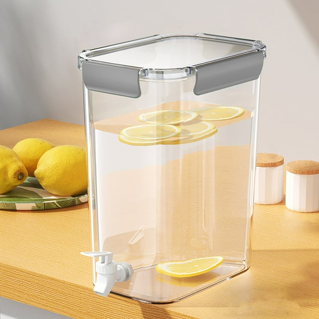 Cqxid Cold Kettle With Faucet In Refrigerator Iced Beverage Dispenser In Refrigerator With Spigot Large Capacity Cold Water Pitcher Fruit Drink Dispenser Beverage Container For Kitchen