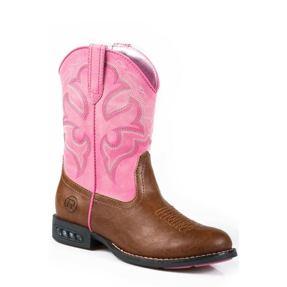 Roper Footwear Boys (DS)Little Kids Lightning Round Toe Cowgirl Boot 10 Pink