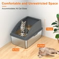 thumbnail image 4 of Stainless Steel Sifting Litter Box for Pine Pellet Litter, XXL Non-Clumping System with Lid for Large Cats, High-Sided, Anti-Leakage Design with Non-Stick Bottom, Dark Gray, 4 of 8